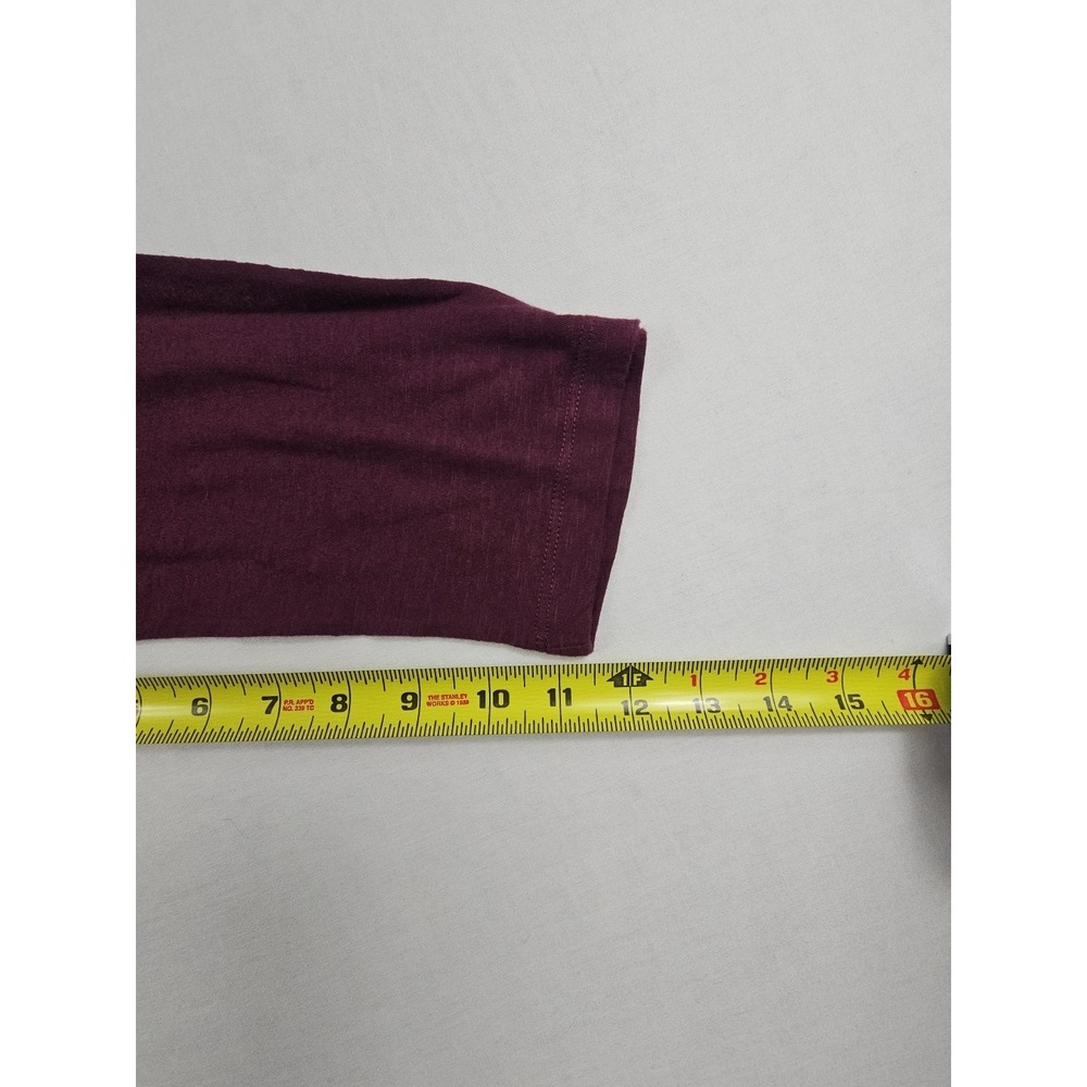 LOFT JERSEY Sz XL PLUM BURGUNDY EMBROIDERED TULIPS FLOWERS 3/4 SLEEVE COTTON - Picture 9 of 9